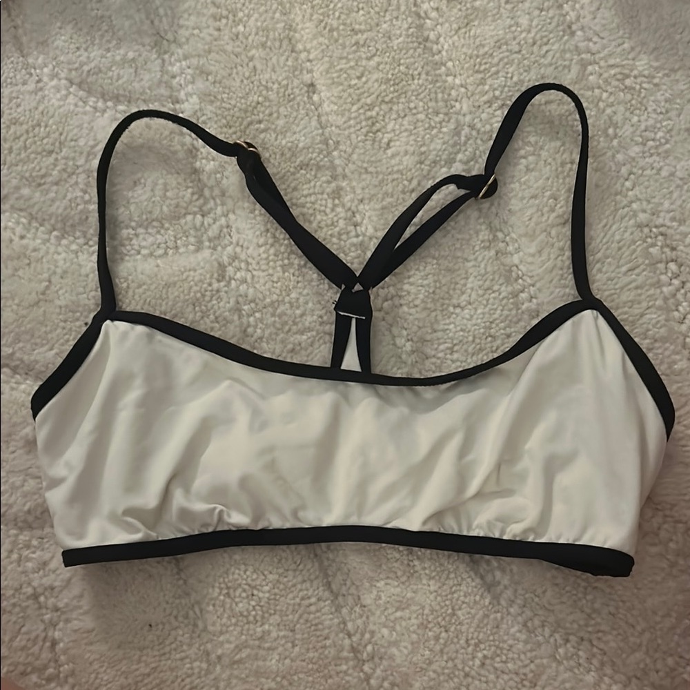 L*Space black and white bikini top